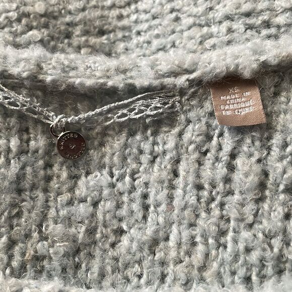 Anthropologie Knitted & Knotted Powder Blue Wool Blend & Lace Sweater X-Small - Picture 6 of 9